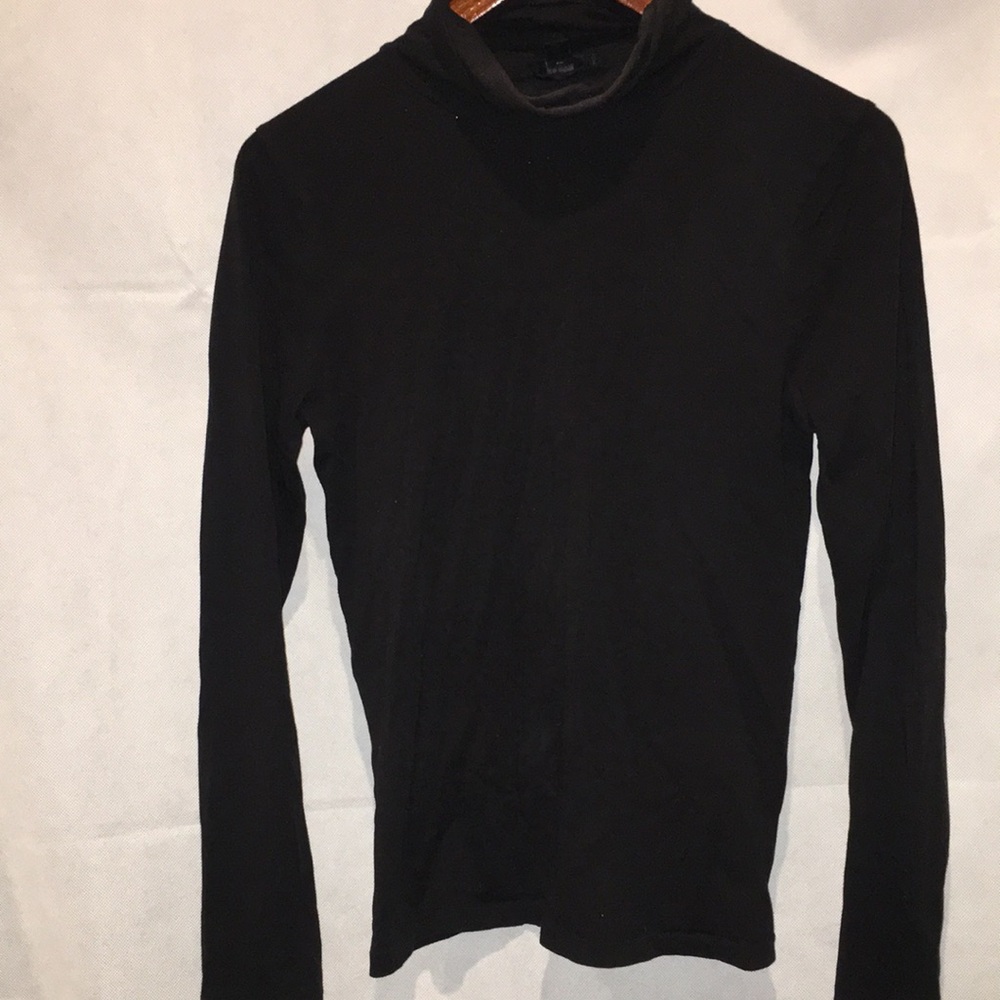 J Crew Lightweight Black Cotton Turtlr Neck Top | Size M
